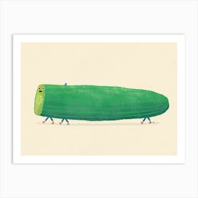 Cucumber On Roller Skates Art Print