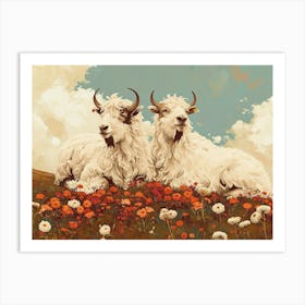 Floral Animal Illustration Yak 2 Art Print