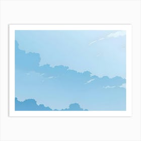 Soft Blue Sky With White Clouds Art Print