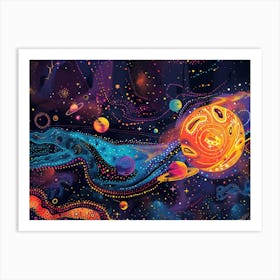 Newborn Star In A Colourful Universe Art Print