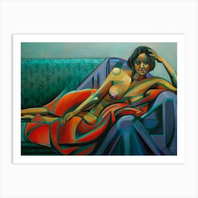Nude On A Couch Art Print