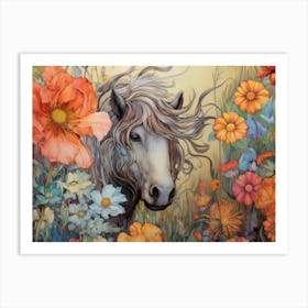 Pony in the Poppies Art Print