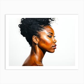 Side Profile Of Beautiful Woman Oil Painting 156 Art Print