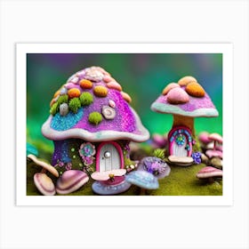 Blue & Purple Fairy House  Art Print