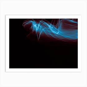 Glowing Abstract Curved Blue And Red Lines 3 Art Print