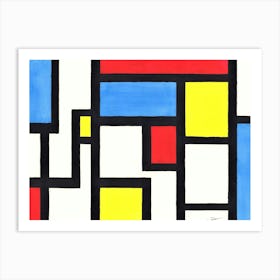 Tribute to Mondrian Art Print