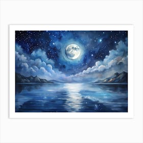 Moonlight Over Water Art Print