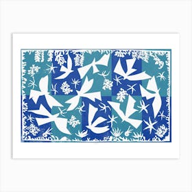 WHITE BIRDS ON BLUE | MATISSE Art Print