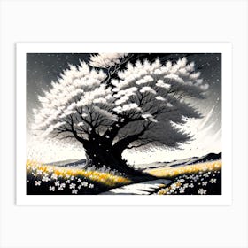 Tree In The Snow 4 Art Print