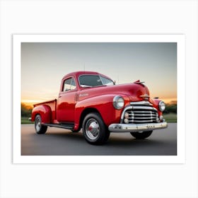 Cherry Red Pickup Art Print