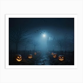 Haunting Halloween Greetings On A Misty Night (14) Art Print