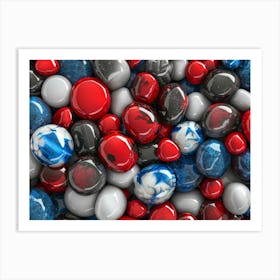 Red White And Blue Marbles Art Print