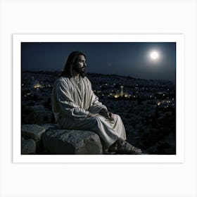 Jesus night Art Print