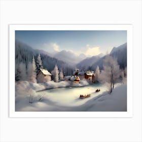 Winter Village 5 Art Print