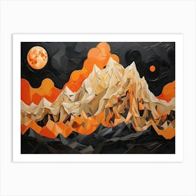 Moonlight In The Mountains 3 Art Print