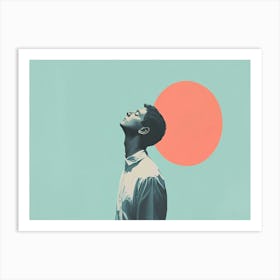 Man Looking Up At The Sun Art Print