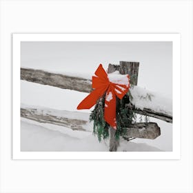 Christmas Fence Post Art Print