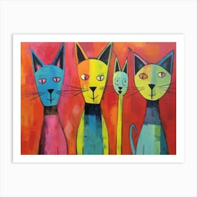 Three Cats 10 Art Print