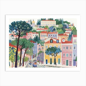 Lisbon Portugal Landscape Watercolour Art Print