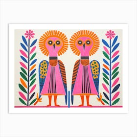 Quetzal Folk Style Animal Illustration Art Print