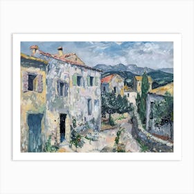 Blue Luminous Landscape Painting Inspired By Paul Cezanne Art Print