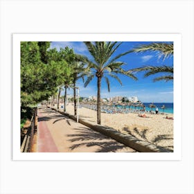 Magaluf Palm Trees On The Beach Art Print