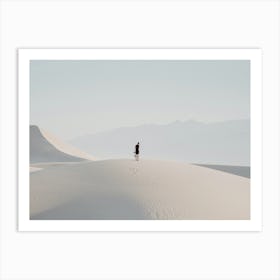 Person Standing On Sand Dunes Art Print