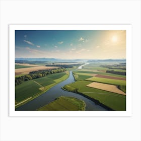 Aerial View Of A River 1 Art Print