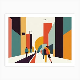 City Street, Geometric Abstract Art Art Print