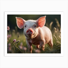 Pig In The Grass 1 Art Print