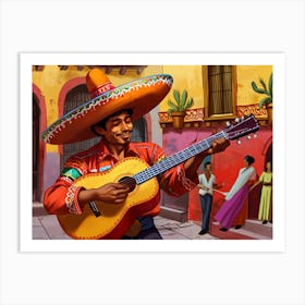 Mexican Guitar Player Art Print