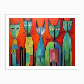 The Cats Acrylic Painting Art Print