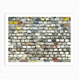 Distressed Brick Tile 10 Art Print