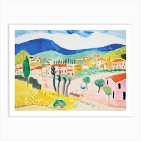 Prato Italy Cute Watercolour Illustration 3 Art Print