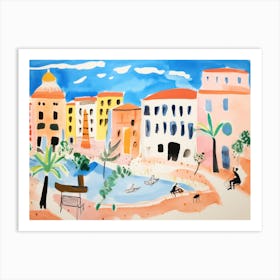 Rome Italy Cute Watercolour Illustration 7 Art Print