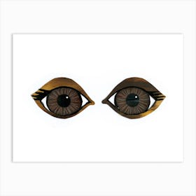 Brown Eye Contact In White Art Print