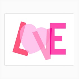 Love Heart Typography Art Print
