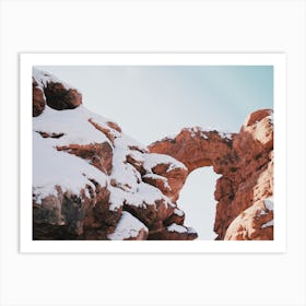 Snowy Desert Arches Art Print