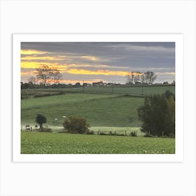 Sunrise Over A Field 2 Art Print