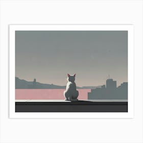 Cat On A Ledge Art Print