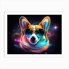 Corgi In Sunglasses 20 Art Print