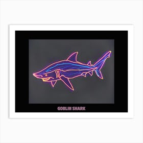 Neon Pink Goblin Shark Poster 2 Art Print