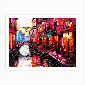 Cities In France - Waterway Canal Art Print