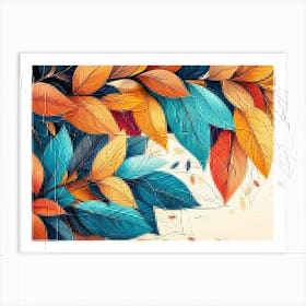 Colorful Leaves 3 Art Print