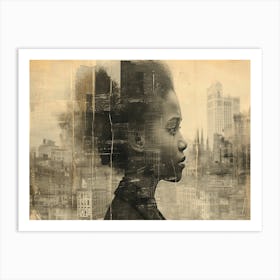 Temporal Resonances: A Conceptual Art Collection. Girl In The City Art Print