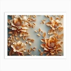 3d Design with Floral Artwork Background Art Print