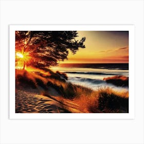 Sunset At The Beach 708 Art Print