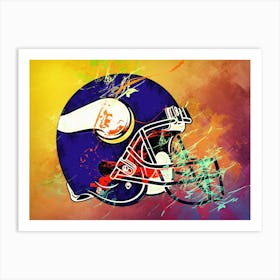 Minnesota Vikings Helmet Abstract Art Print