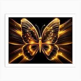 Golden Butterfly 100 Art Print