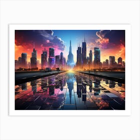 Futuristic Cityscape of Dubai 1 Art Print